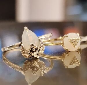 Fragrant Jewels "Book of the Dead" Egyptian Ring Lot of 2 Size 8